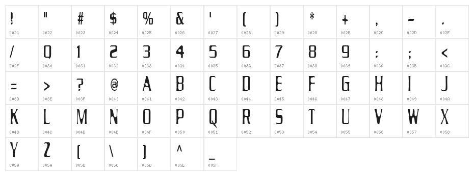 Drecknocratica Character Map