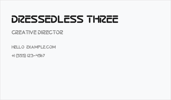 Dressedless Three Business Card