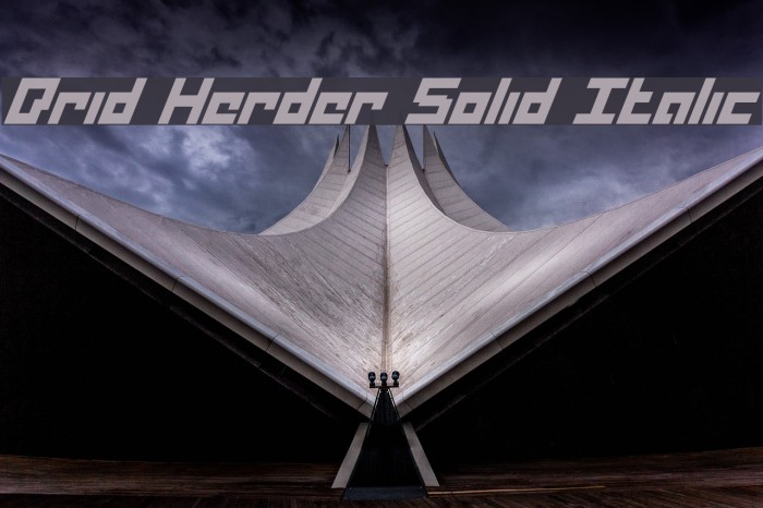 Drid Herder Solid Italic Font examples