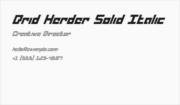Drid Herder Solid Italic Business Card