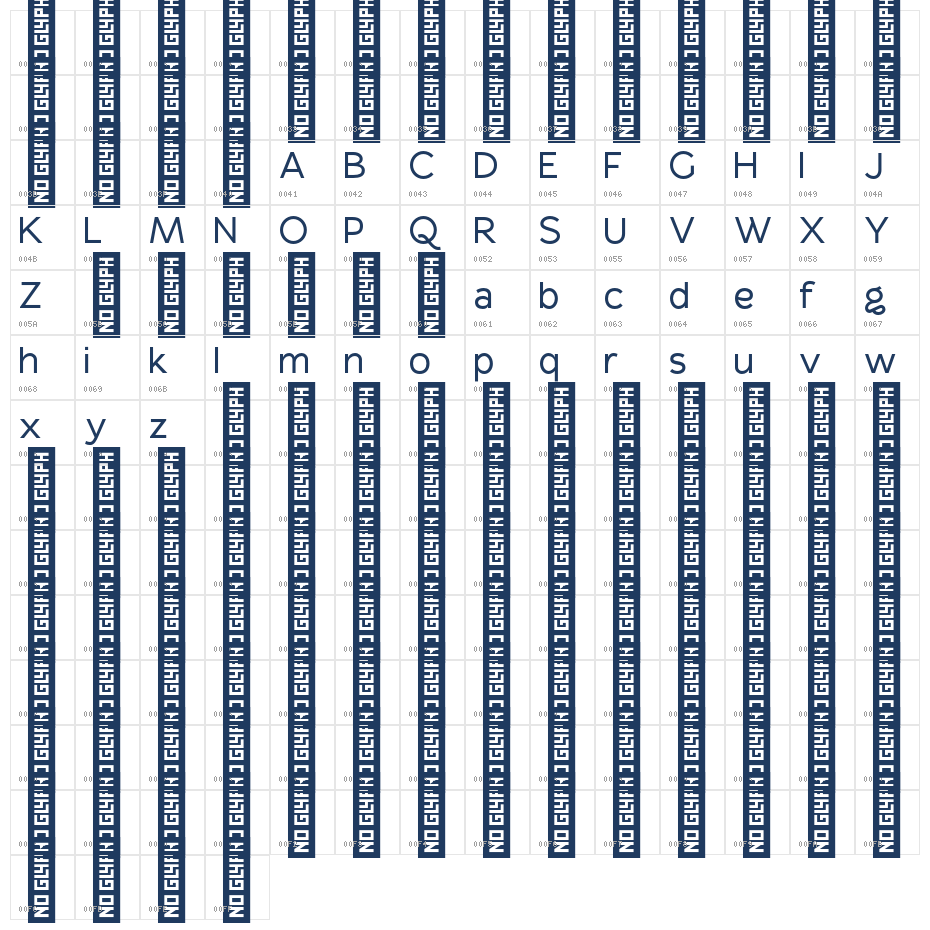Driftune Demo SemiBold Character Map