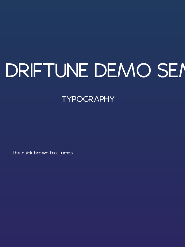 Driftune Demo SemiBold Poster