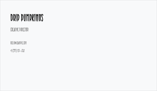 Drip Pumpkinos Business Card