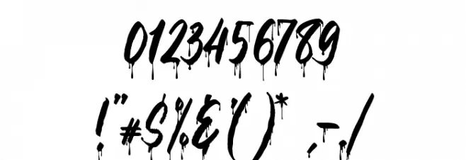 Drippy Message Font OTHER CHARS