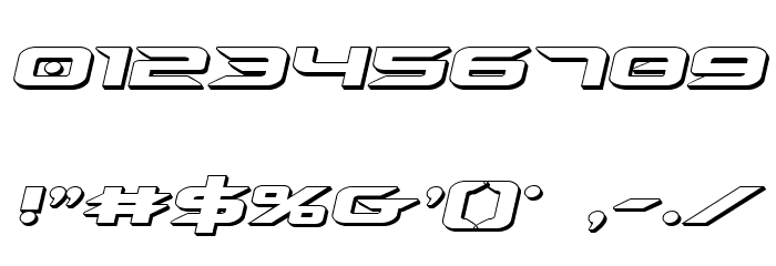Drive 3D Italic Font OTHER CHARS