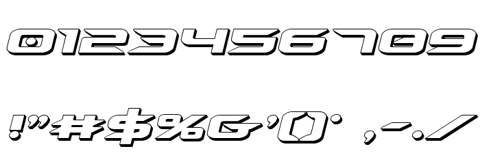 Drive 3D Italic Font OTHER CHARS