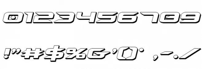 Drive 3D Italic Font OTHER CHARS