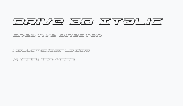 Drive 3D Italic Business Card