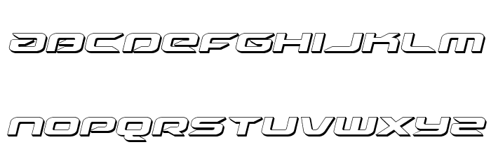 Drive 3D Italic Font LOWERCASE