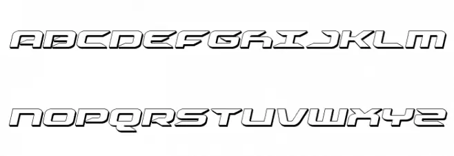 Drive 3D Italic Шрифта ВЕРХНИЙ