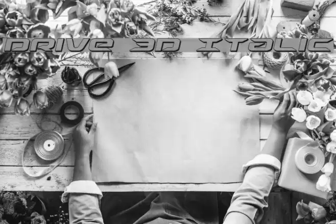 Drive 3D Italic Font examples