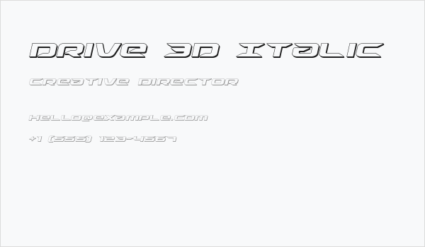 Drive 3D Italic Business Card