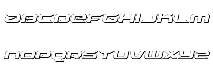 Drive 3D Italic Font LOWERCASE