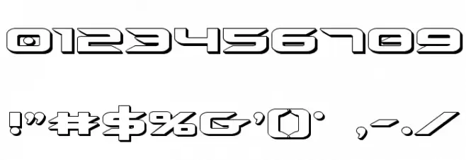 Drive 3D Font OTHER CHARS