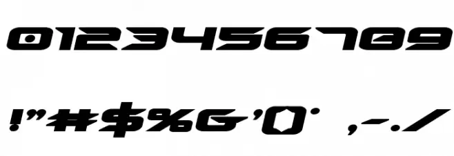 Drive Bold Italic Font OTHER CHARS