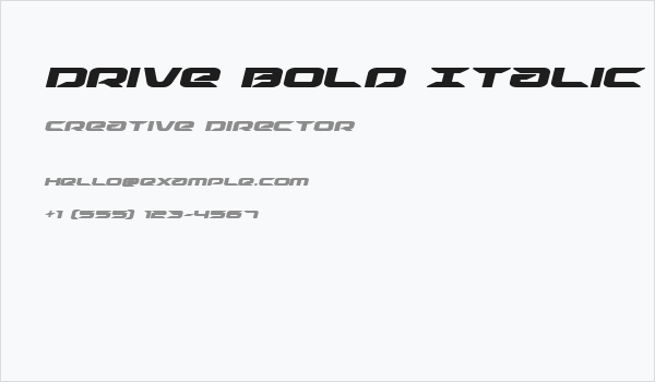 Drive Bold Italic Business Card