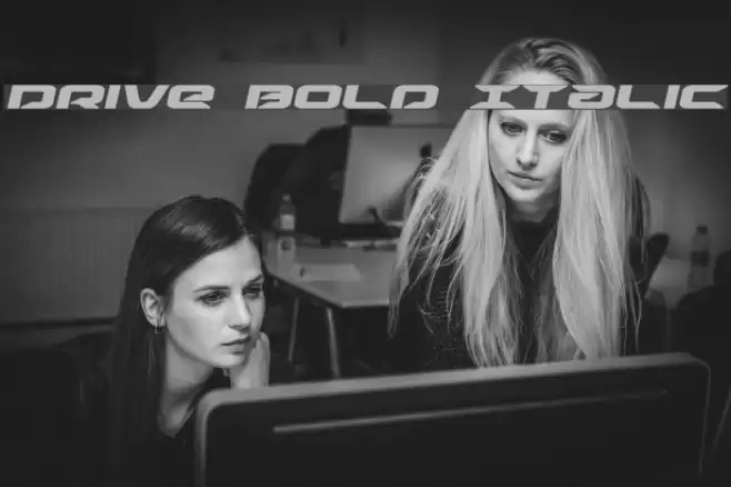 Drive Bold Italic Font examples