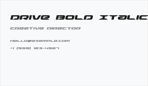 Drive Bold Italic Business Card