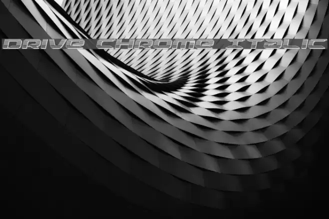 Drive Chrome Italic Font examples