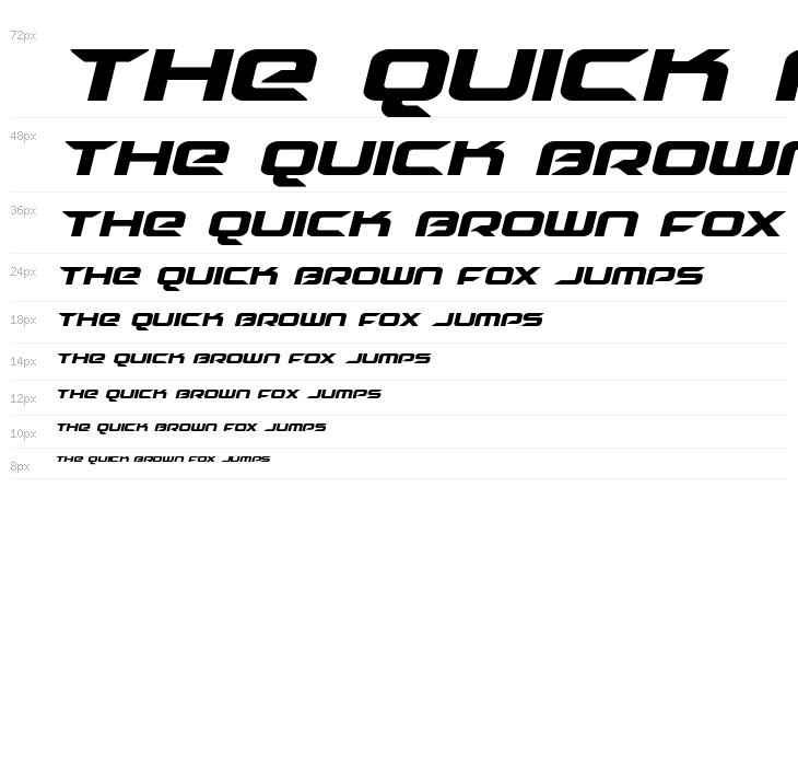 Drive Condensed Italic Waterfall