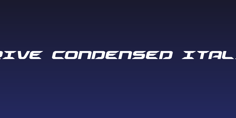 Drive Condensed Italic Social Header