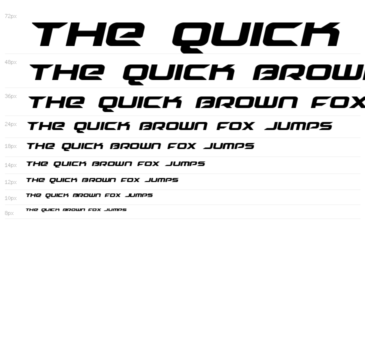 Drive Condensed Italic Waterfall