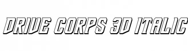 Drive Corps 3D Italic  font caratteri gratis