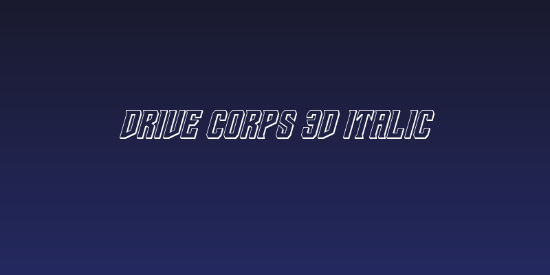 Drive Corps 3D Italic Social Header