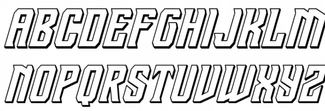 Drive Corps 3D Italic Schriftart Kleinbuchstaben