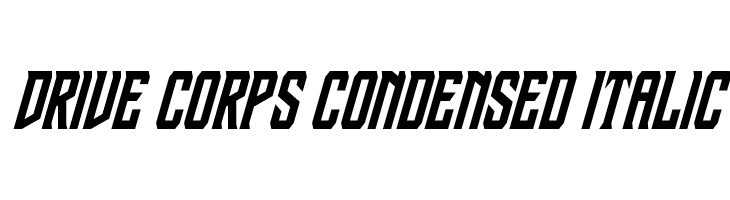 Drive Corps Condensed Italic  les polices de caractères gratuit tlcharger