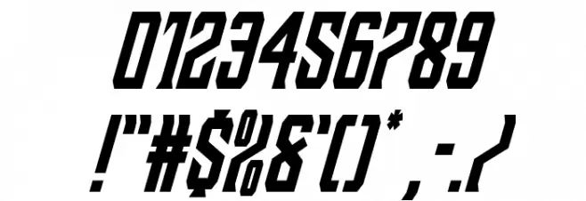 Drive Corps Condensed Italic Font OTHER CHARS