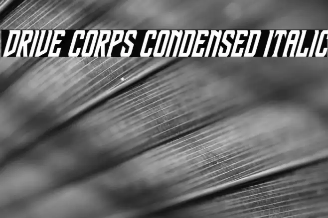 Drive Corps Condensed Italic Font examples