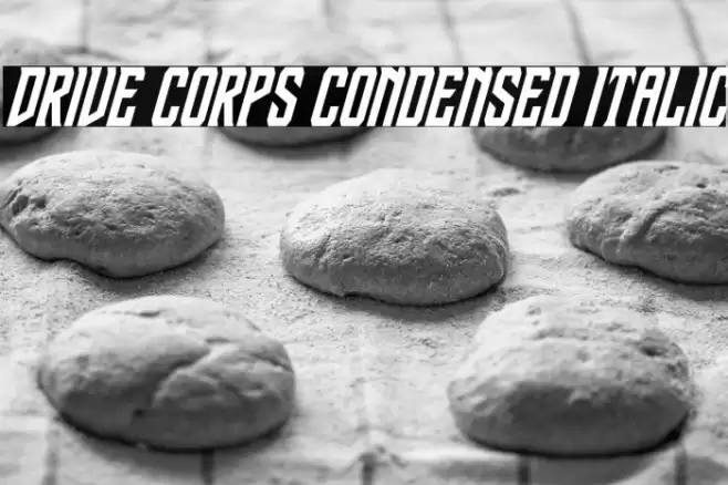 Drive Corps Condensed Italic Font examples
