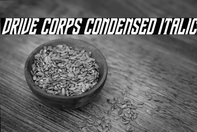 Drive Corps Condensed Italic Font examples
