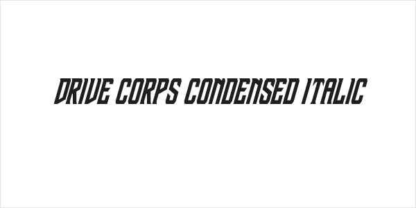 Drive Corps Condensed Italic Logo