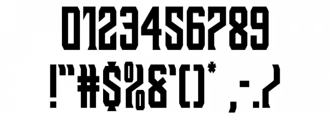 Drive Corps Condensed Font OTHER CHARS