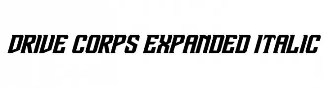 Drive Corps Expanded Italic  नि: शुल्क फ़ॉन्ट्स डाउनलोड
