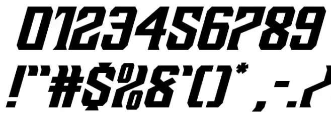 Drive Corps Expanded Italic Font OTHER CHARS