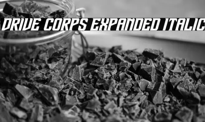 Drive Corps Expanded Italic Font examples