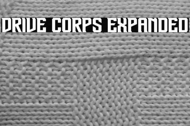Drive Corps Expanded Font examples