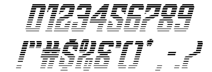 Drive Corps Scanlines Italic Font OTHER CHARS
