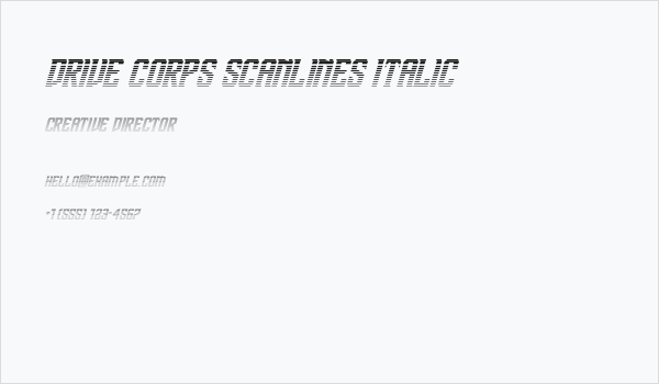 Drive Corps Scanlines Italic Business Card