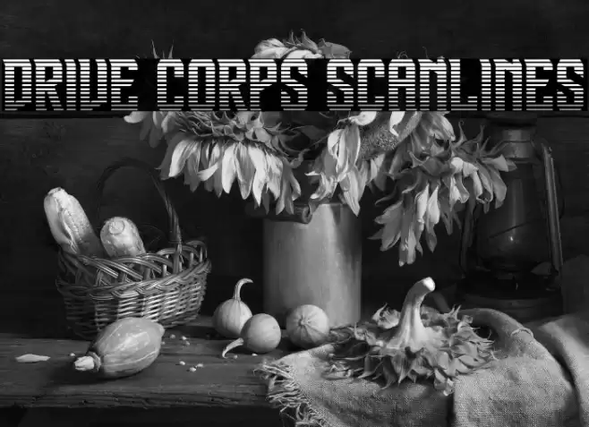 Drive Corps Scanlines Font examples