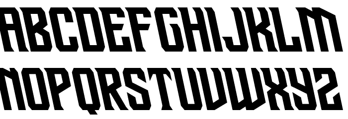 Drive Corps Semi-Leftalic Font LOWERCASE