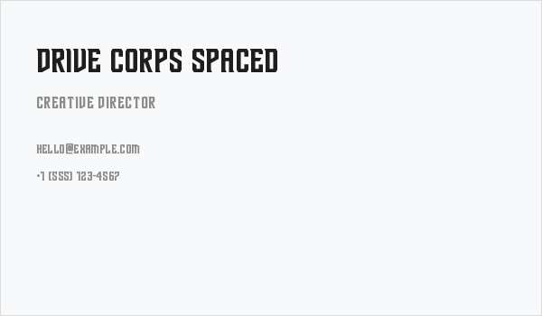 Drive Corps Spaced Business Card