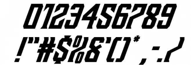 Drive Corps Super-Italic Font OTHER CHARS