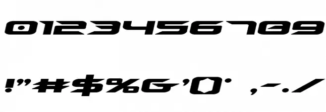 Drive Expanded Italic Font OTHER CHARS