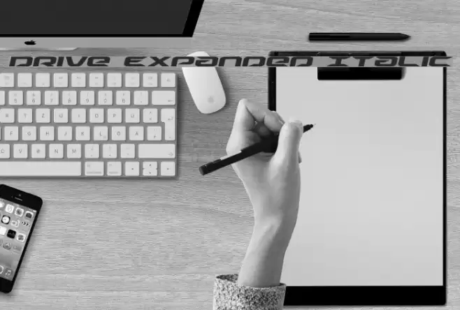 Drive Expanded Italic Font examples