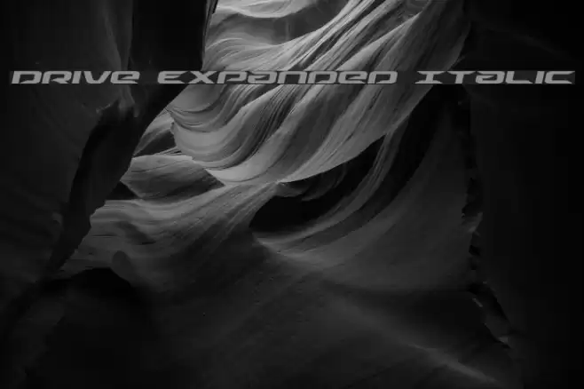 Drive Expanded Italic Font examples