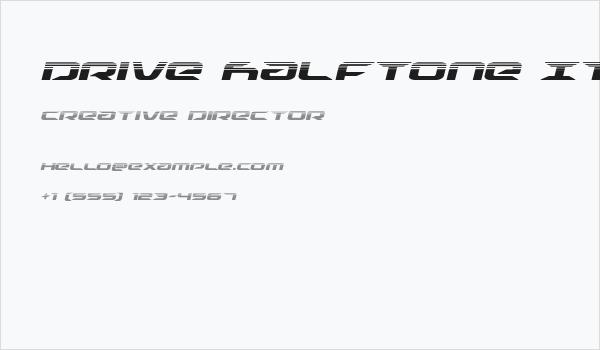 Drive Halftone Italic Business Card